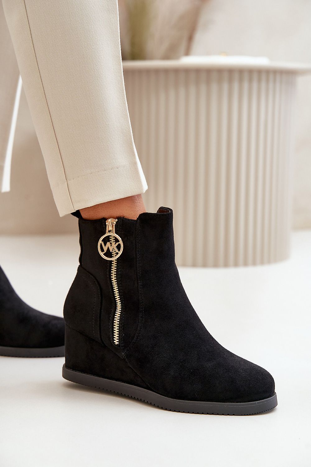 Botine cu talpă tip pană model 200113 Step in style