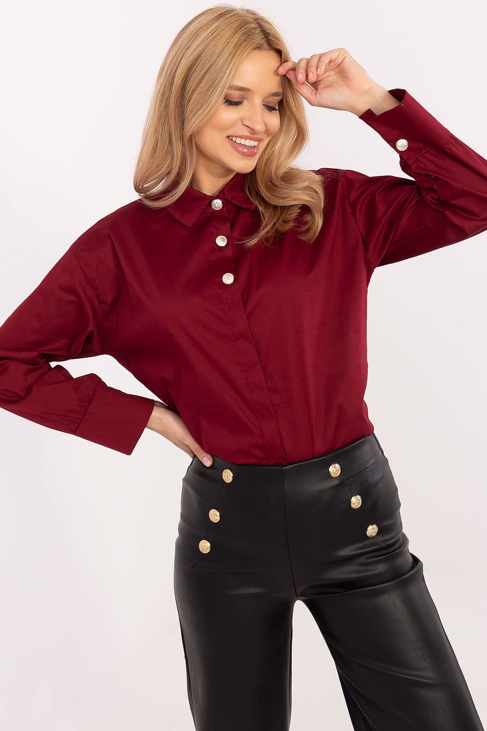 Cămaşă cu mânecă lungă model 204368 Italy Moda