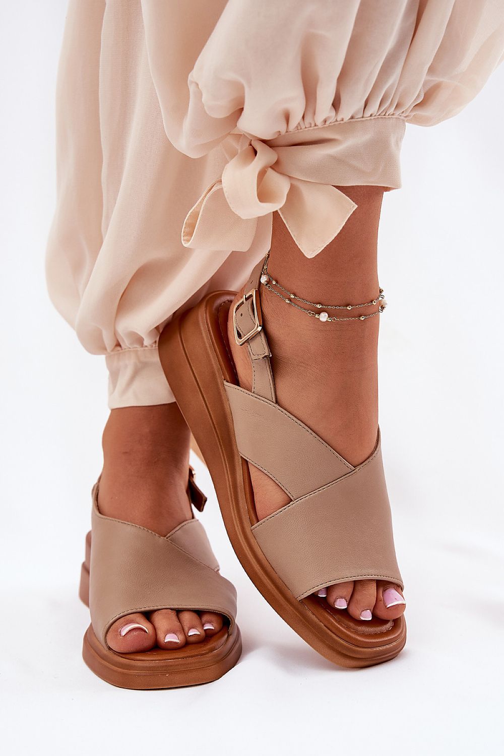 Sandale cu talpă tip pană model 211944 Step in style