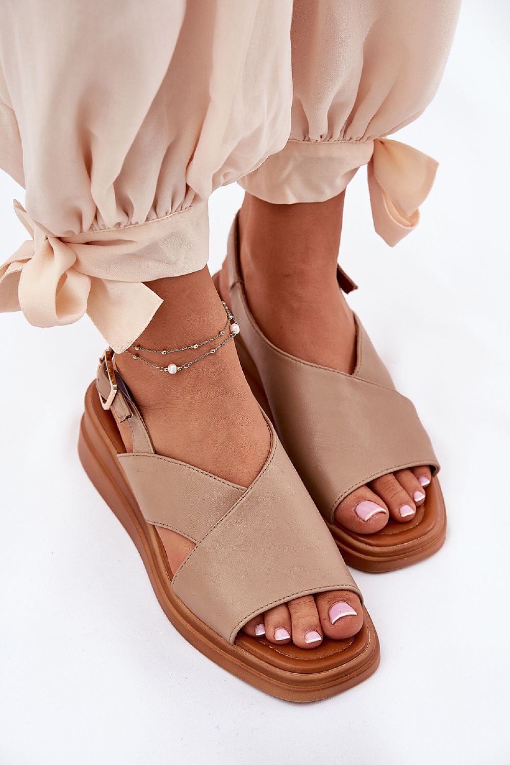 Sandale cu talpă tip pană model 211944 Step in style