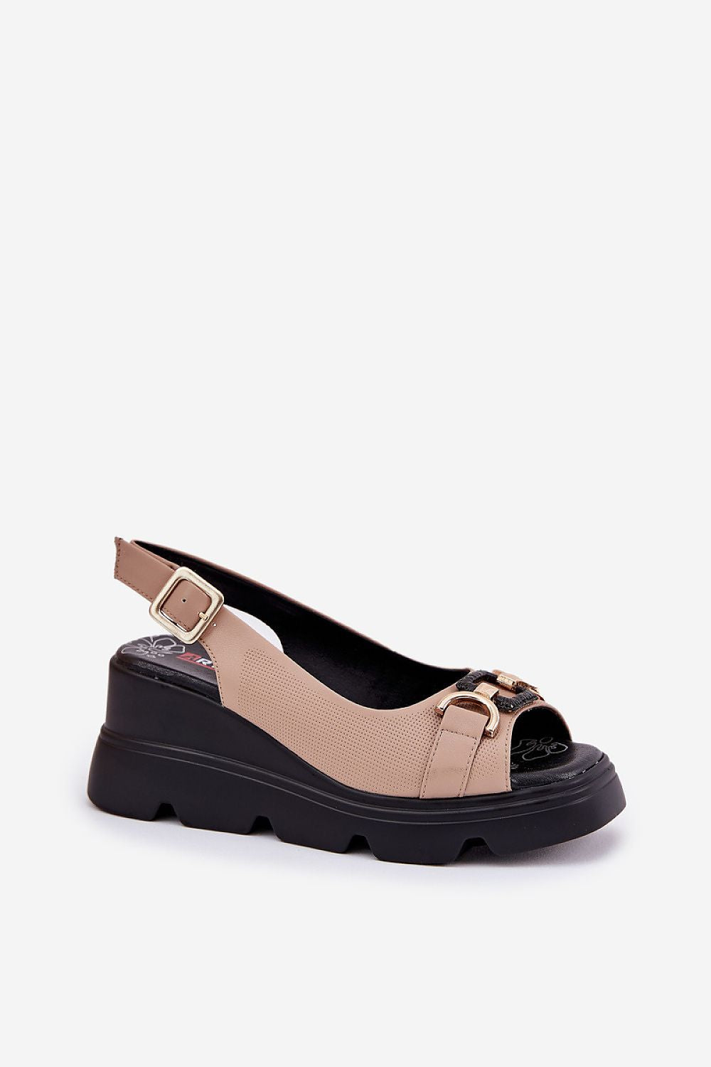Sandale cu talpă tip pană model 212134 Step in style