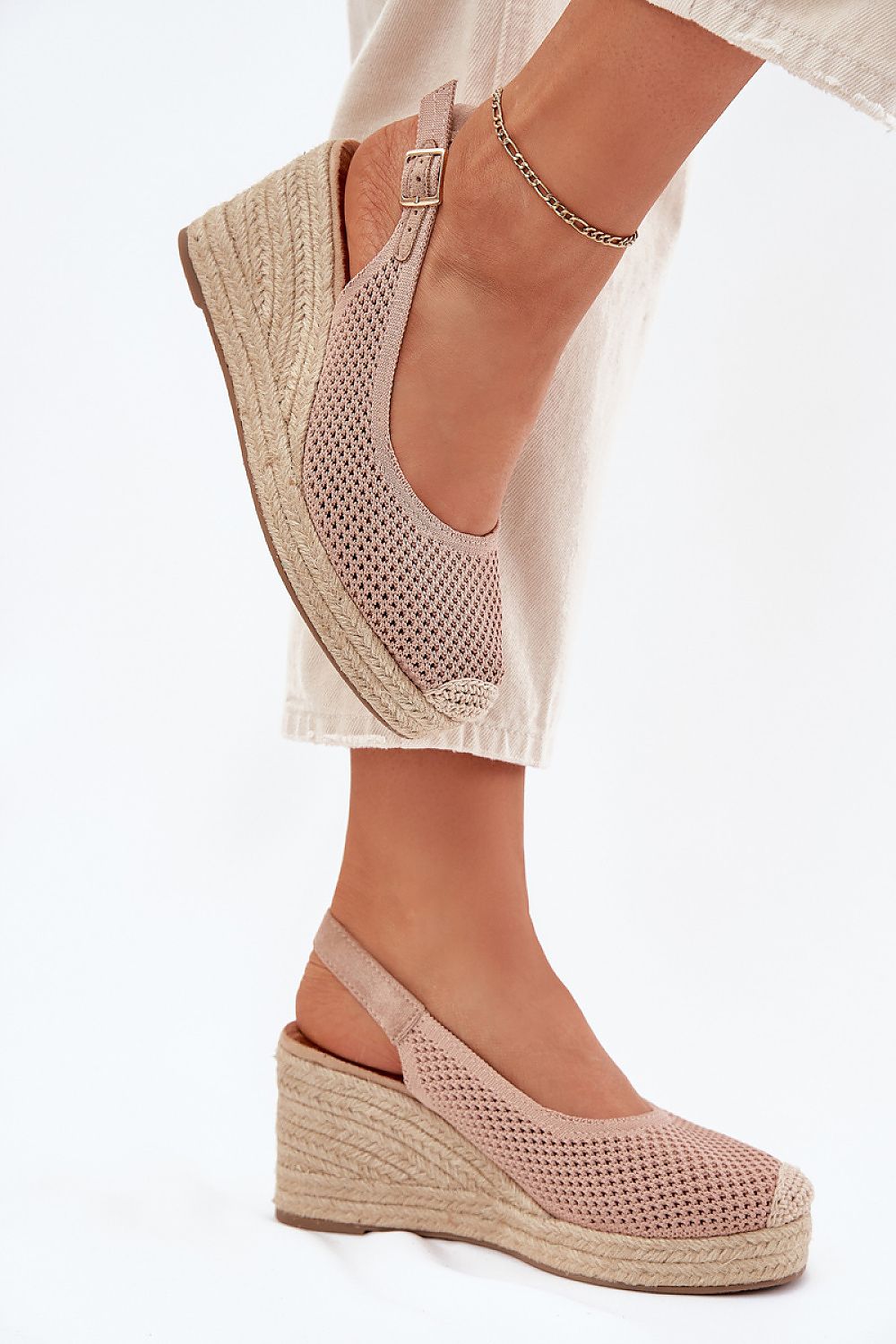 Sandale cu talpă tip pană model 214091 Step in style