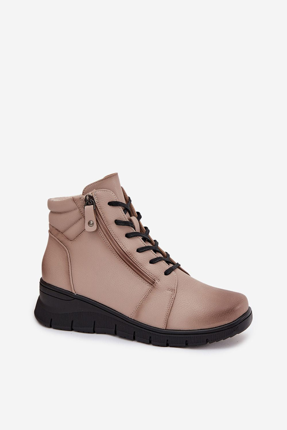 Botine cu talpă tip pană model 217731 Step in style