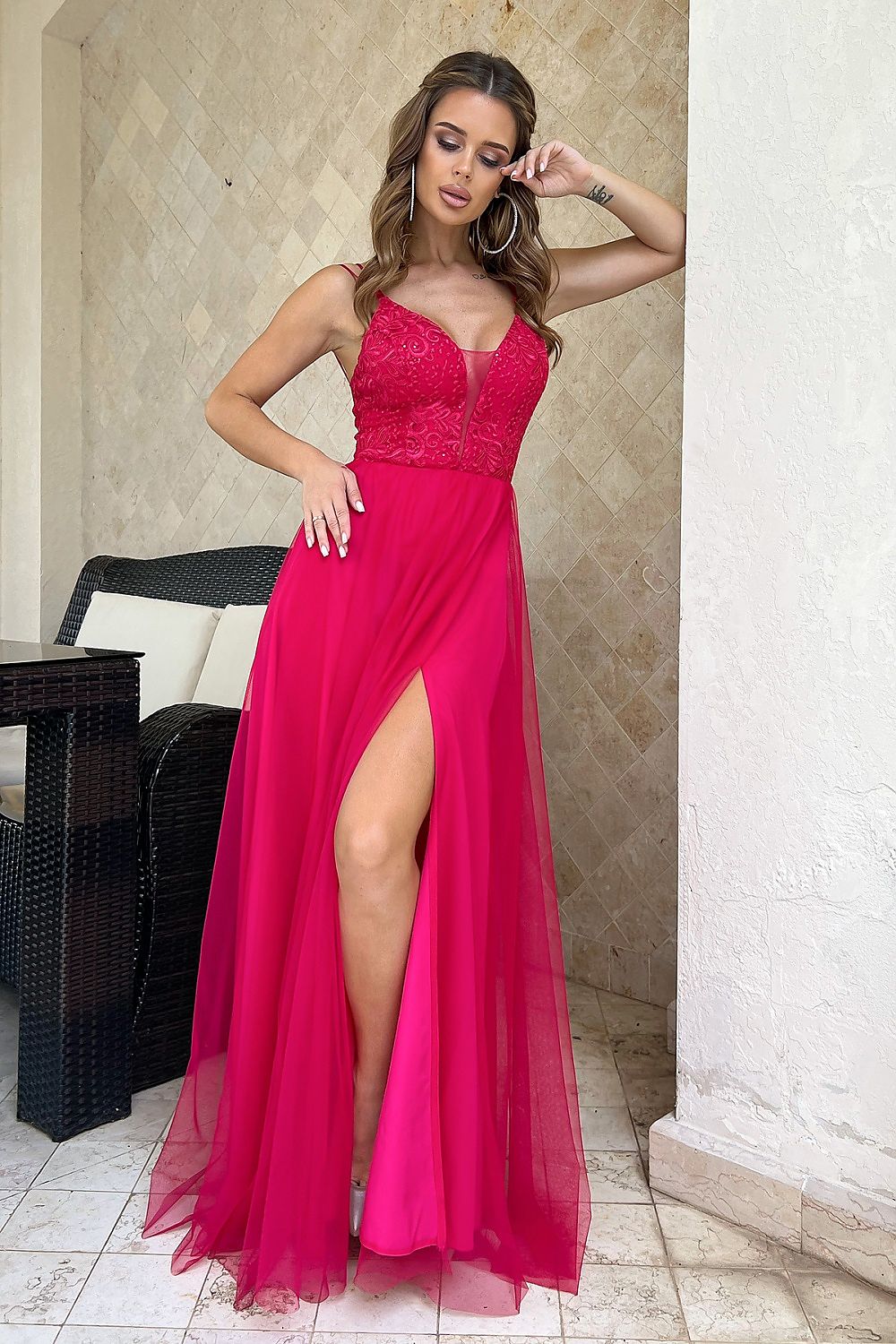 Rochie lungă model 193795 Bicotone